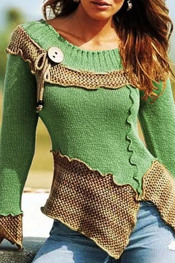 Fashion Retro Patchwork Sweater
