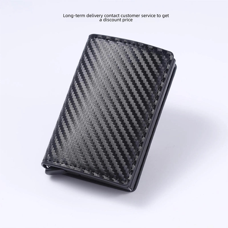 Full Inspection Anti-theft Brush Men’s Wallet RFID Multi-card Wallet Ultra-thin Carbon Fiber Card Holder