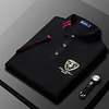 New men's solid color casual high-end polo shirt