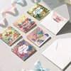 6pcs Diamond Painting Birthday Greeting Card Set with Envelope Daily Wishing Cards for Birthdays Thanksgiving & Special Occasion