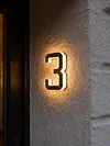 17cm Solar Lighted House Numbers IP44 Waterproof Light Up LED Address Signs