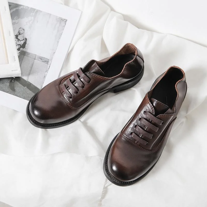 Retro Leather Oxford Shoes For Women Handmade Black Mori Girl Student Shoes Designer Shoes