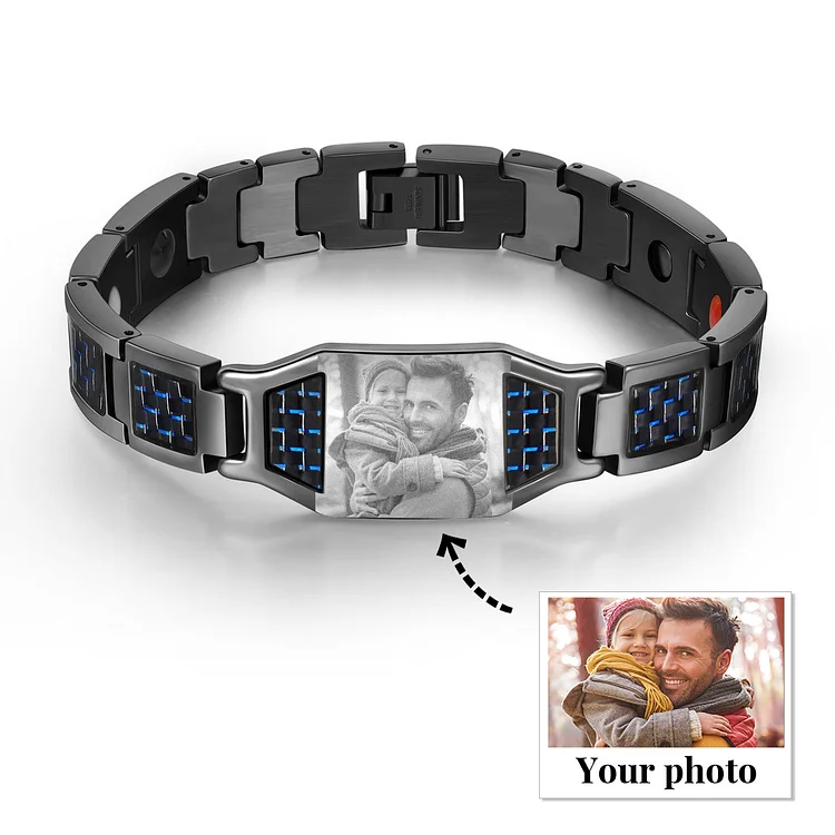 Men Magnetic Bracelet Personalized Photo Bracelet for Him