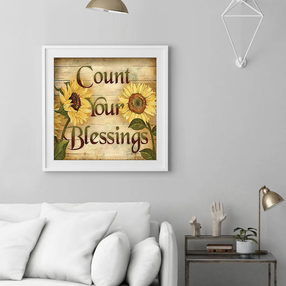 Diamond Painting - Full Round Drill - Sunflower Blessing(30*30cm)