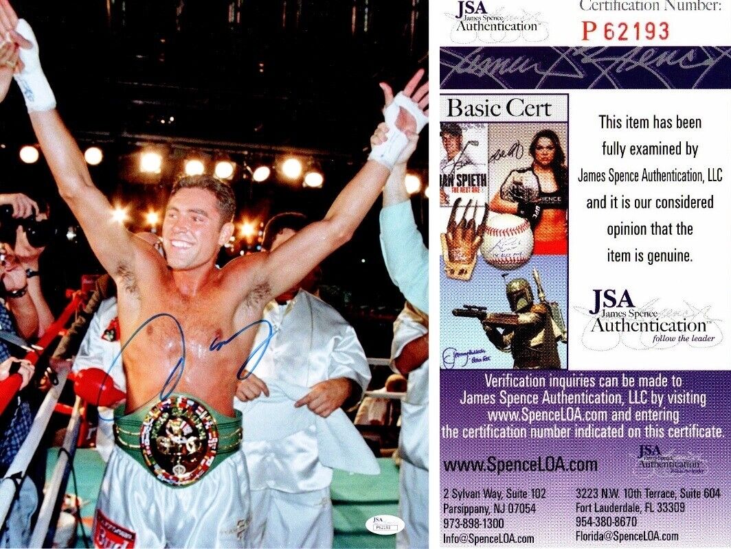 Oscar De La Hoya Signed Autographed Boxing 11x14 inch Photo Poster painting JSA Certificate COA