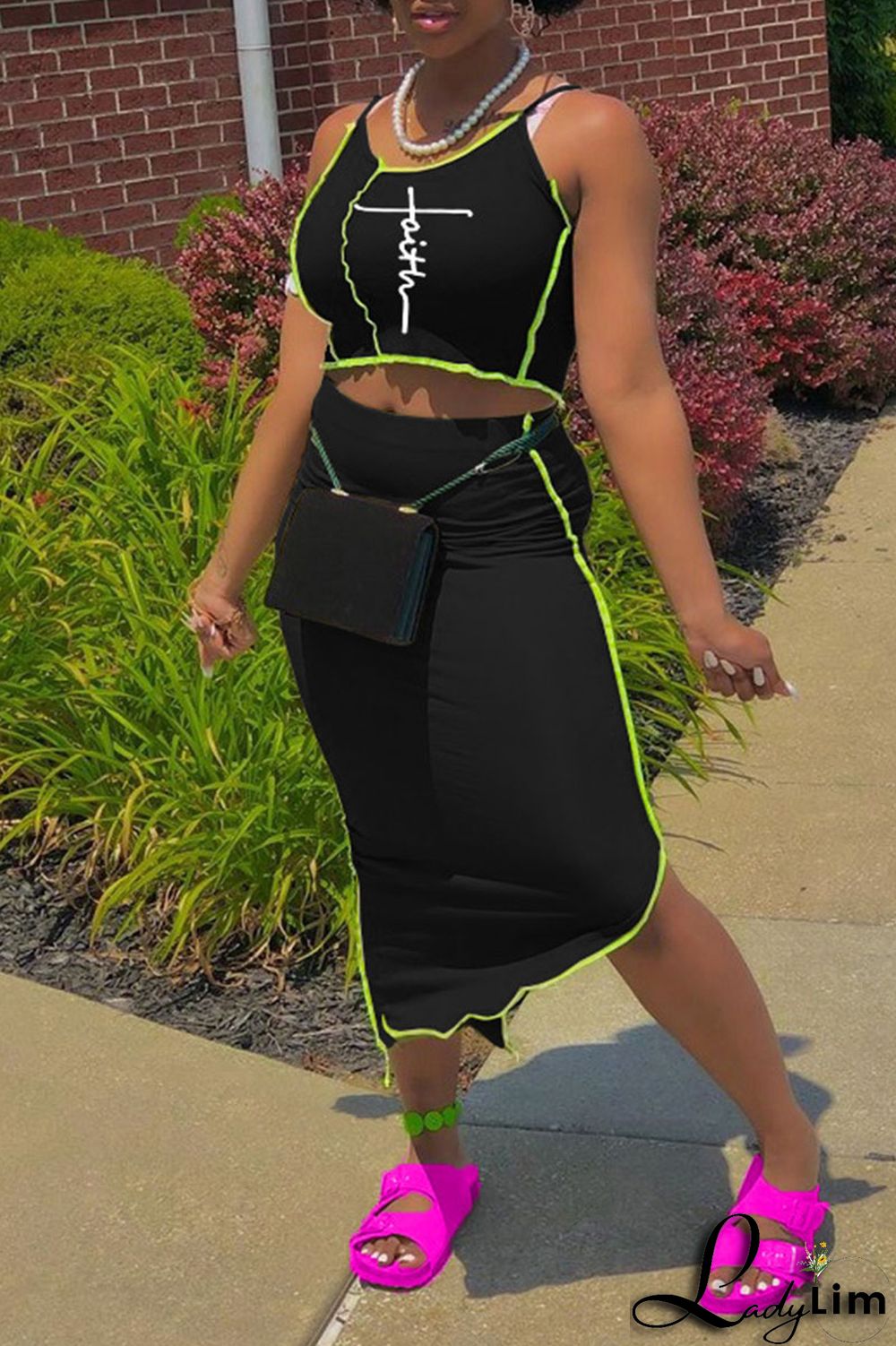 Burgundy Sexy Print Split Joint Asymmetrical Spaghetti Strap Sleeveless Two Pieces