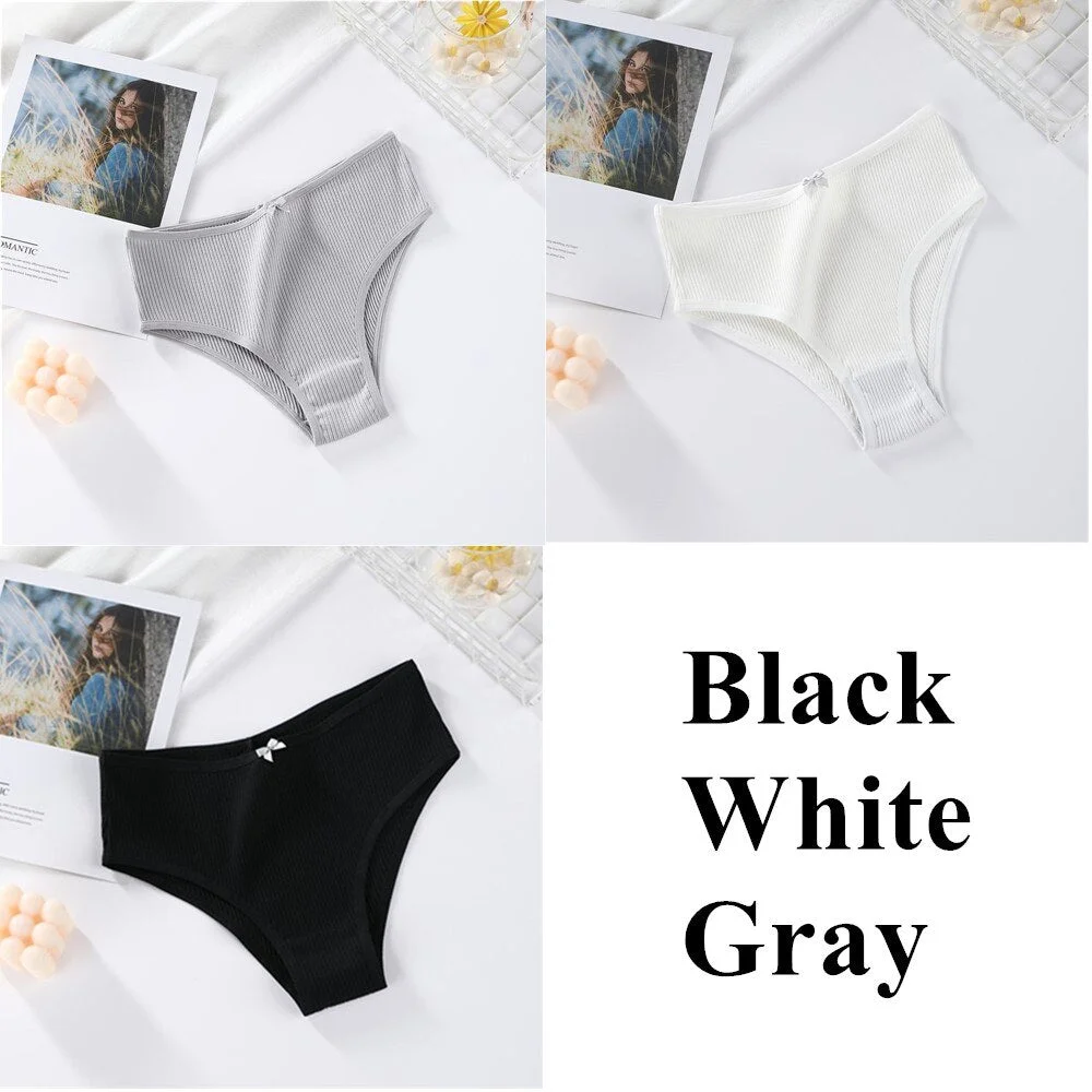 3Pcs Women Cotton Panties Briefs Seamless Underwear Sexy Panties Female Underpants Comfort Intimate Briefs Ladies Sexy Lingerie