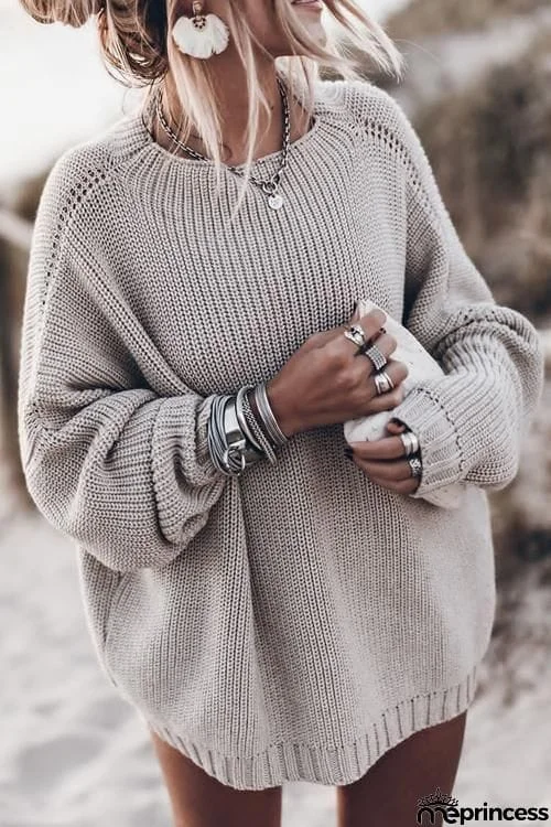 O Neck Long Sleeve Sweater