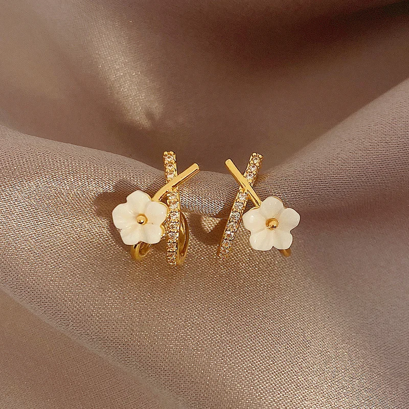 Flower Zirconia Stud Earrings