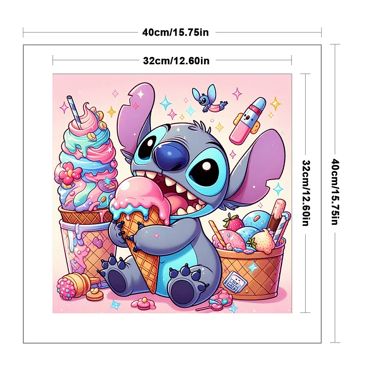 Disney Stitch 11CT Stamped Cross Stitch 40*40CM