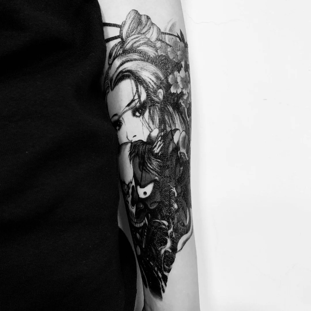 Japanese Cartoon Tattoo Stickers Female Anime Waterproof Cute Sexy Fashion Art Fake Tattoos Lasting Flower Arm Temporary Tattoos