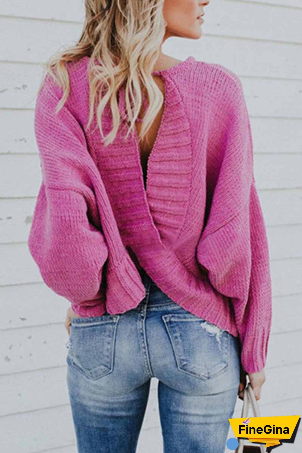 Loose Solid Bandage Sweater