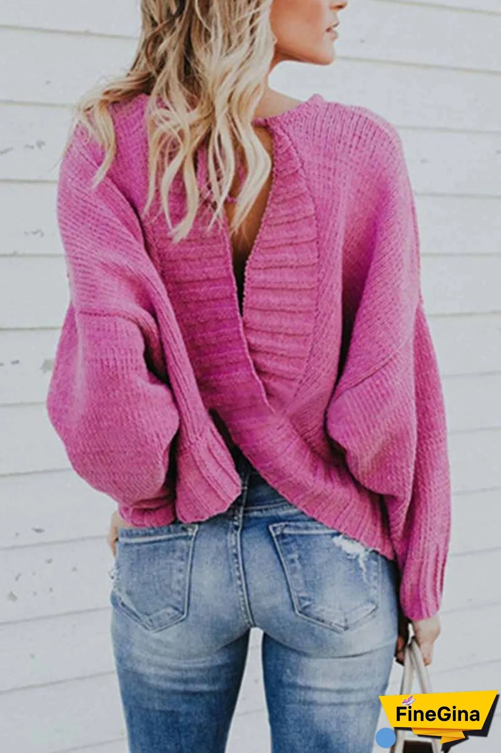 Loose Solid Bandage Sweater