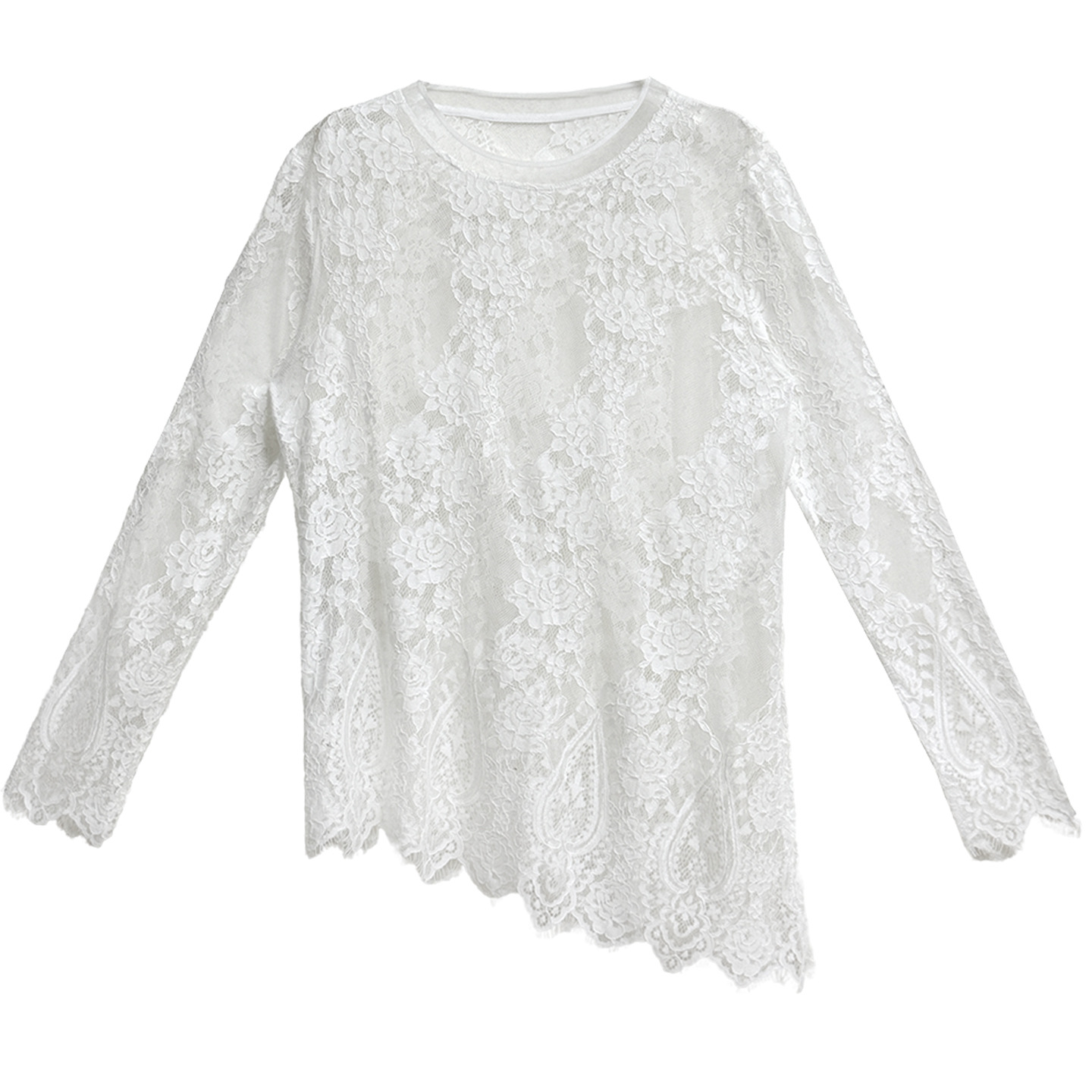 Yamamoto-style lace splicing high-waisted skirt