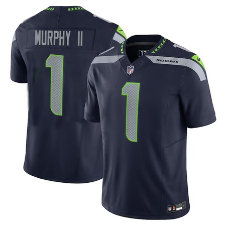 Men's Seattle Seahawks Byron Murphy II  College Navy 2024 NFL Draft First Round Pick Player F.U.S.E. Vapor Untouchable Limited Stitched Football Jersey