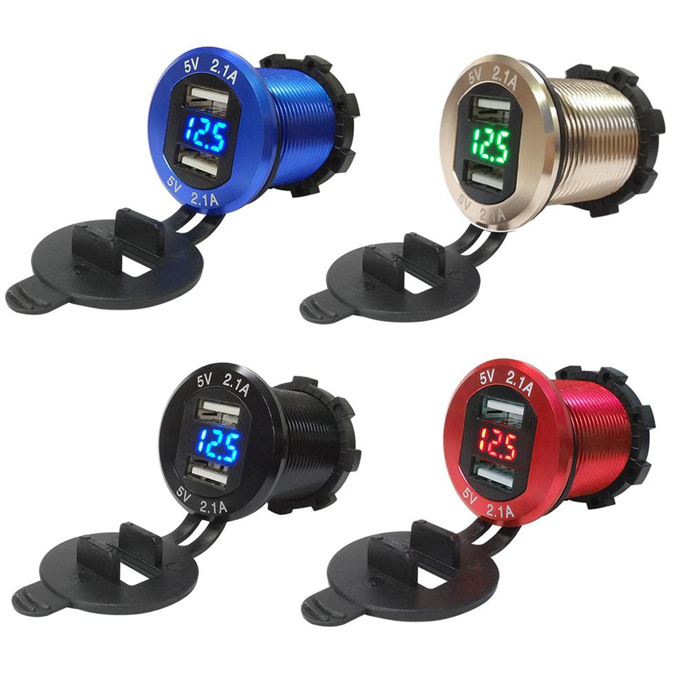 

Aluminum 12V/24V Car Cigarette Lighter Socket Plug Charger with Voltmeter, Black, 501 Original