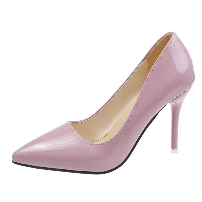 Women's Shoes Pointed Toe Pumps Patent Leather High Heels Boat Shoes Wedding Shoes Zapatos Mujer Shoes for Women Women Heels
