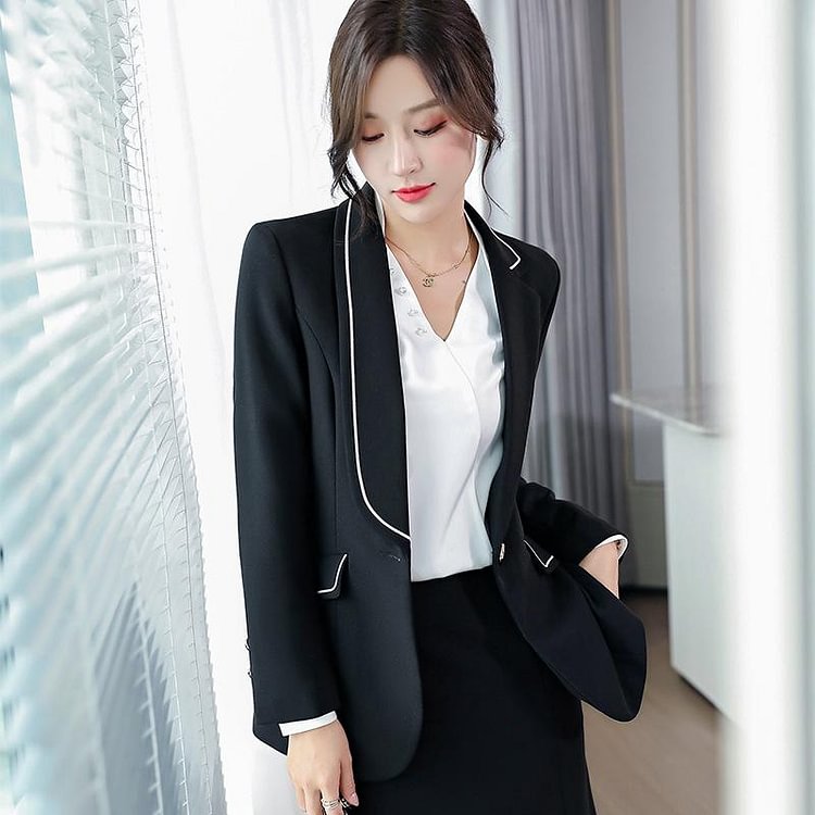 Women Pants Suit Uniform Designs Formal Style Office Lady Bussiness Attire Spring and Autumn Fashion White