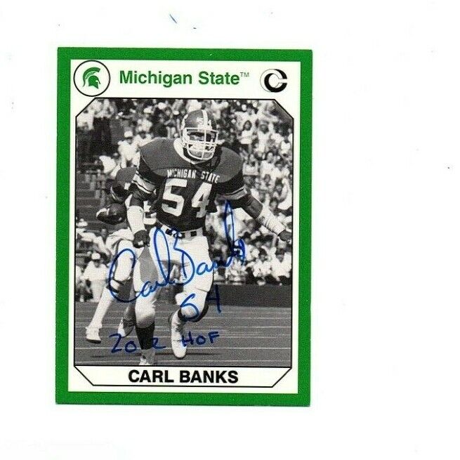 Carl Banks Michigan State Spartans football signed card New York Giants CHOF!