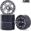 AMK Brass 1.0 Beadlock Wheel- Negative Offset Wheels for 1/18 TRX4M SCX24 Gladiator Bronco C10 JLU Deadbolt SCX24 1/24 Crawler,W1005(4pcs,Grew)