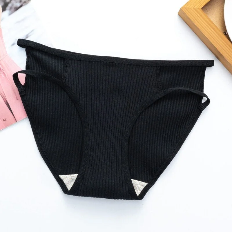 Sexy Panties Women Underwear Cotton Briefs For Girls Briefs Solid Color Comfortable Underpants Soft Low-Rise Female Lingerie