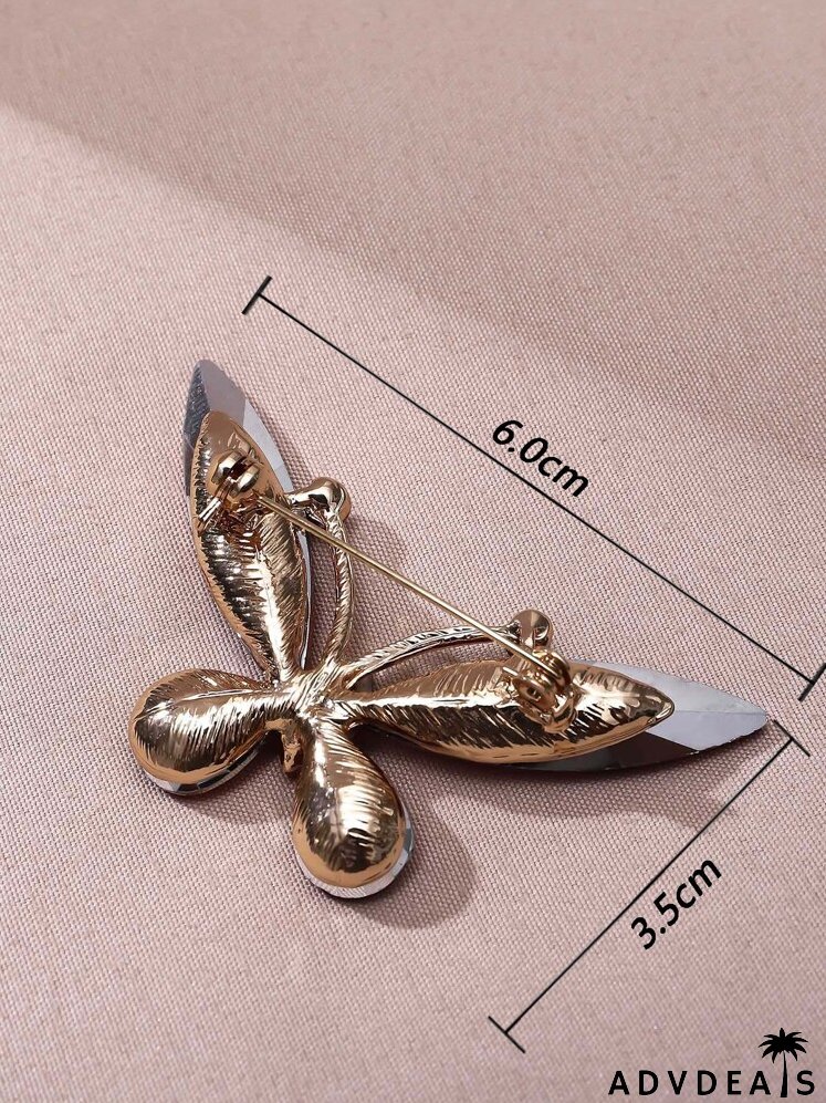 Crystal Butterfly Decor Brooch