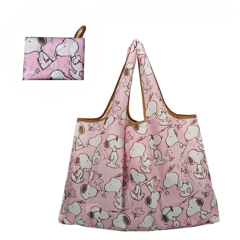 Snoopy Thick Large Tote ECO Reusable Portable Shoulder Handbags Waterproof Folding Pouch Shopping Bag Foldable A Cute Shop - Inspired by You For The Cute Soul 