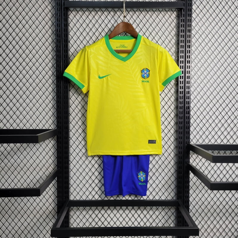 2023 Kids Brazil Soccer Jersey Home