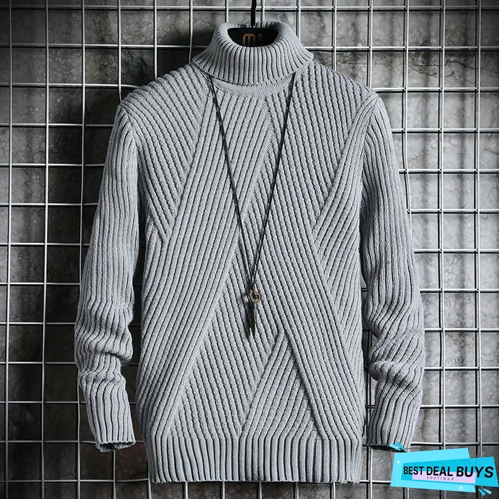 Men's Twill Turtleneck Sweater