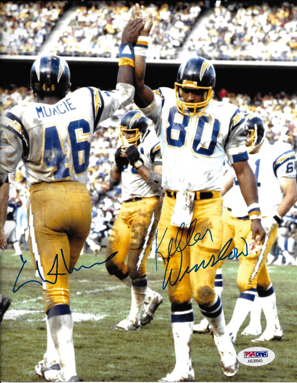 Kellen Winslow & Chuck Muncie Signed Chargers 8x10 Photo Poster painting PSA/DNA COA Air Coryell