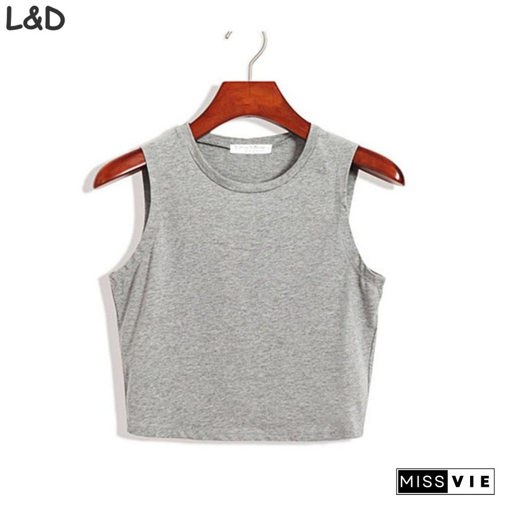 Fitness Skinny Crop Top New Women Tight Bustier Crop Top Skinny T-Shirt Belly Casual Dance Tops Vest Tank Tops