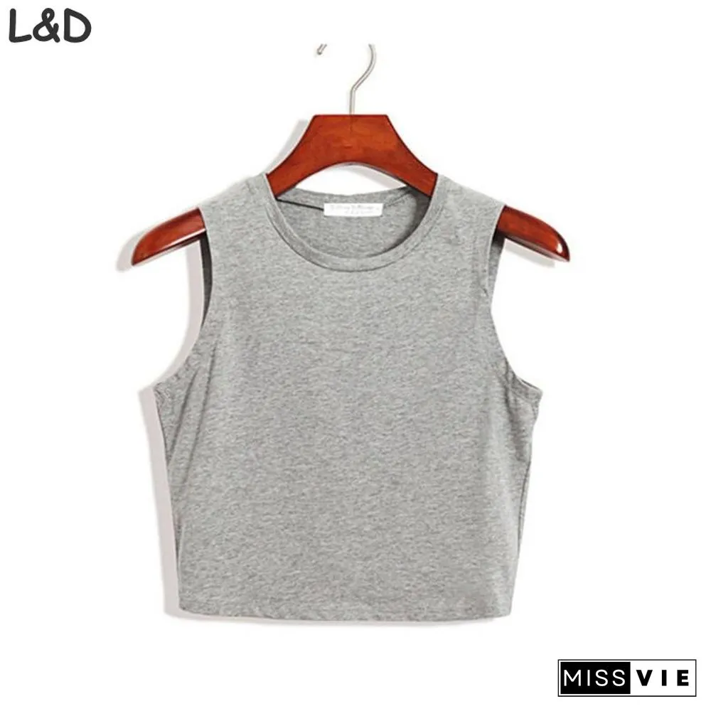 Fitness Skinny Crop Top New Women Tight Bustier Crop Top Skinny T-Shirt Belly Casual Dance Tops Vest Tank Tops