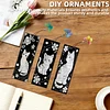 3Pcs DIY Pearl Painting Kitten Bookmark with Butterfly Pendant Home Office Supplies Gift for Book Lovers