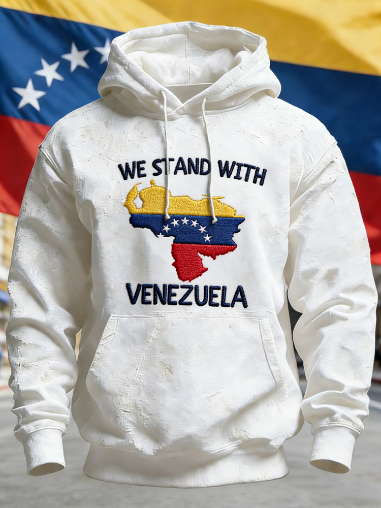 Unisex Venezuelan Colorful Slogan Hooded Sweatshirt artswardrobe