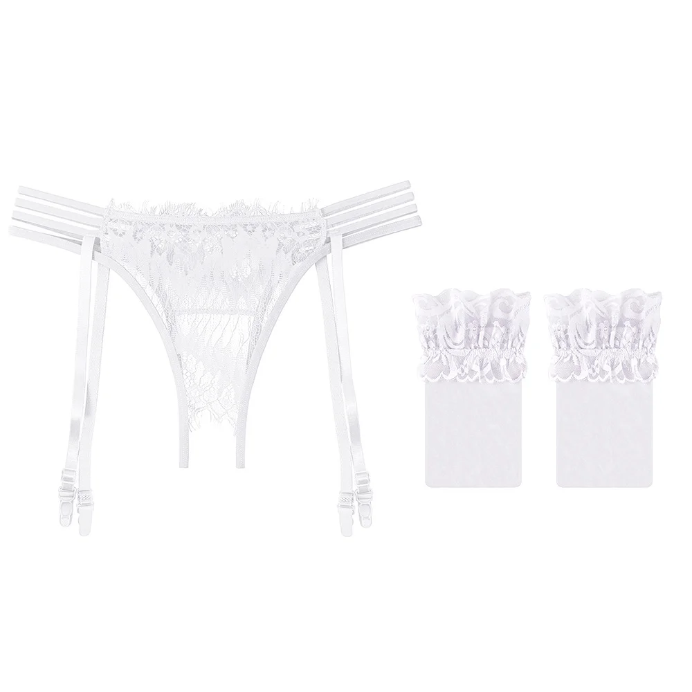 Nigikala Nigikala Black Garter Garter Thighs Brocing Trom Flirt Ultra-Thin Over Knee White Stockings Uniform Seduction Garter