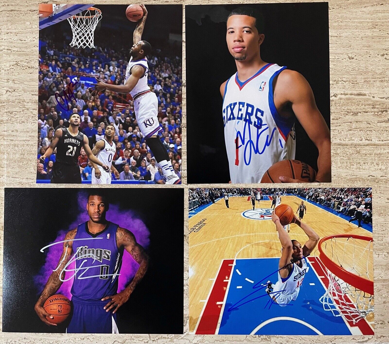 4 Piece Kansas 76ers Kings NBA Player Autographed Signed 8X10 Photo Poster painting Lot W/COA