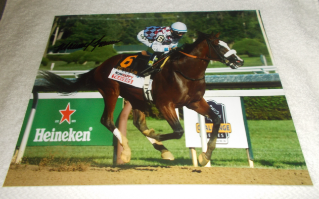 MANUEL MANNY FRANCO Tiz The Law Horse Racing SIGNED TRAVERS STAKES 8x10 Photo Poster painting