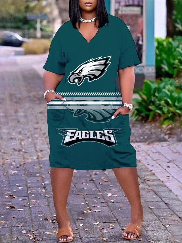 Philadelphia Eagles Women High Slit Dress Bodycon Slide Split