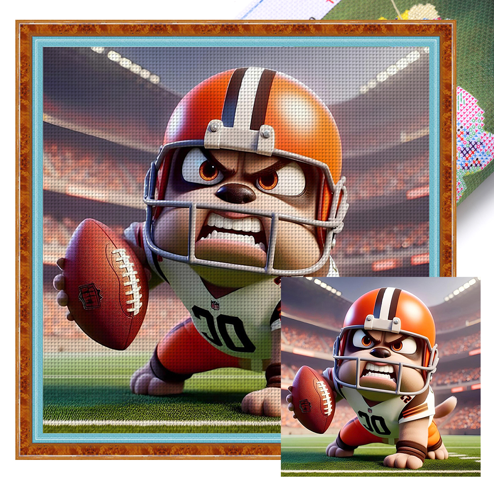 Cleveland Browns Full 11CT Pre-stamped Canvas(40*40cm) Cross Stitch