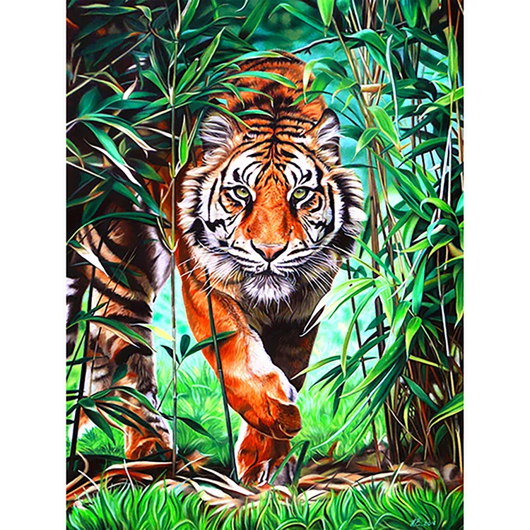 Tiger 40*50CM(Canvas) Full Round Drill Diamond Painting gbfke