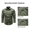 New Men's Solid Color Work Shirt, Everyday Casual Shirt with Pockets