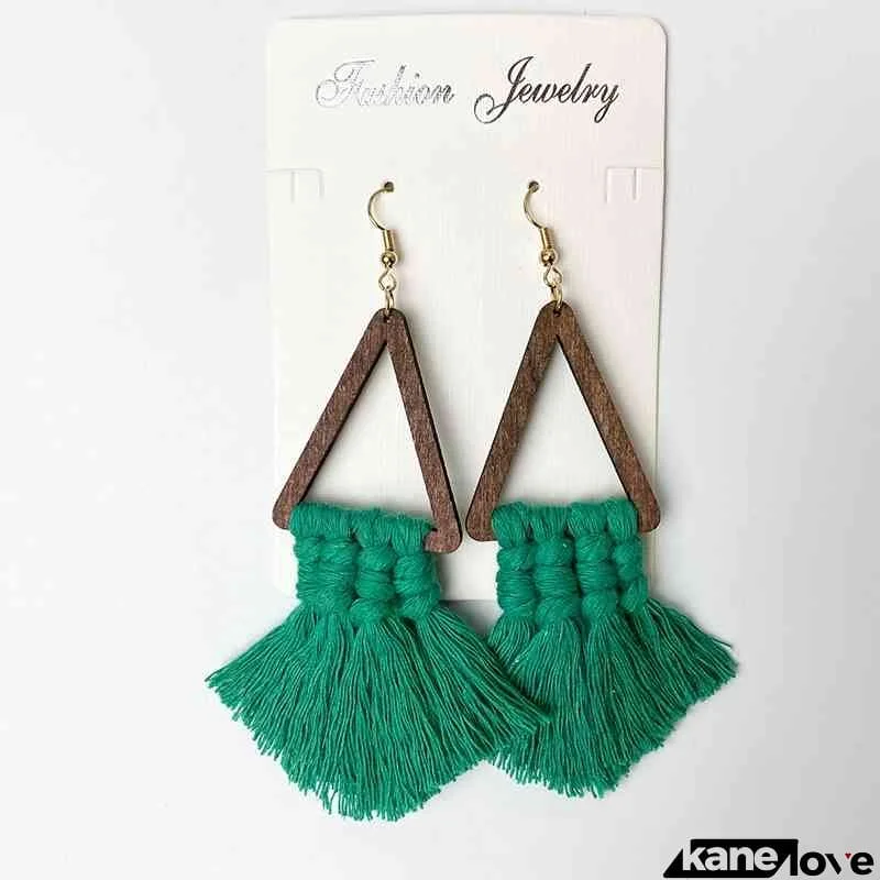 Tassel Detail Geometric Earrings