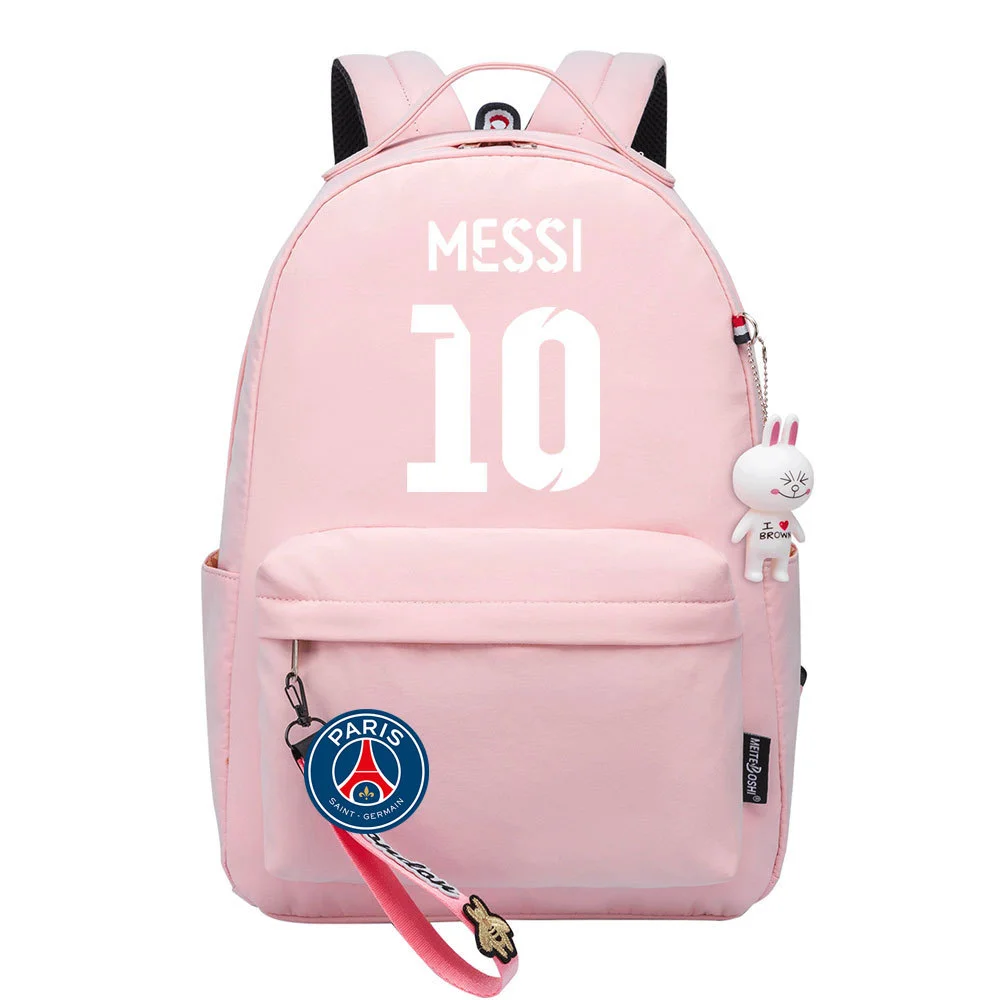 Buzzdaisy Title: Lionel Messi Backpack – Cute and Fashionable Schoolbag with Double Side Pockets for Leisure Travel