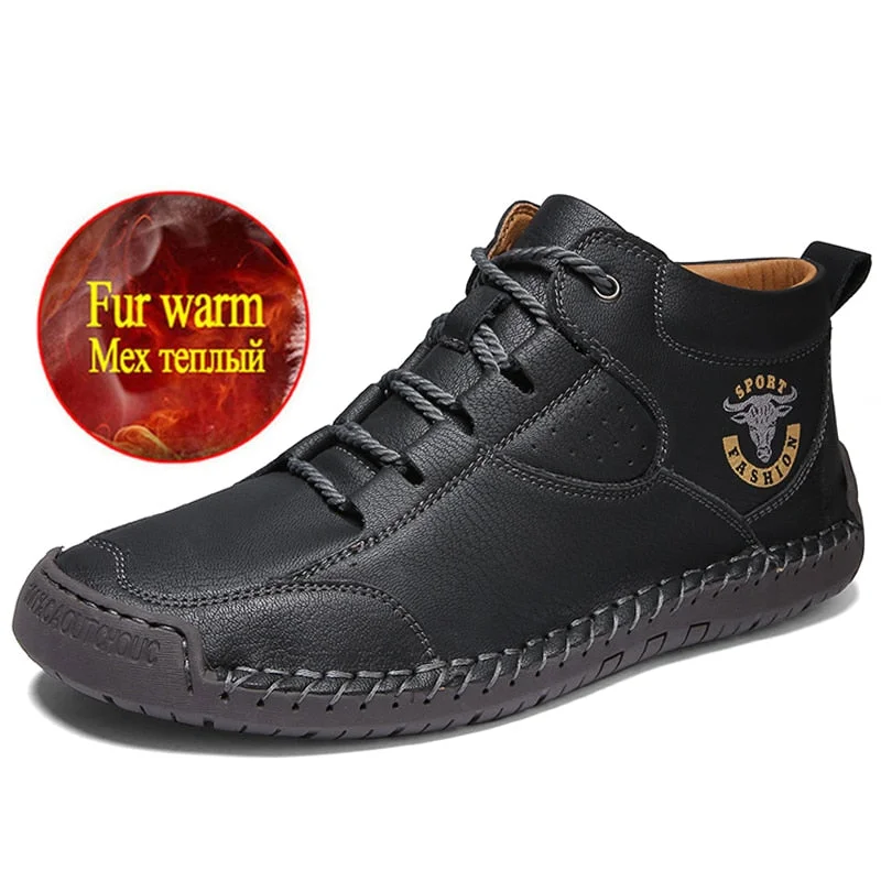 Hot Sale Men's Snow Boots Winter Plush Warm Men's Winter Boots Thick Plush Men's Snow Boots Outdoor Waterproof Men's Footwear