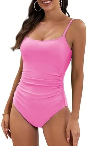 Women's Tummy Control Ruched One Piece Swimsuits
