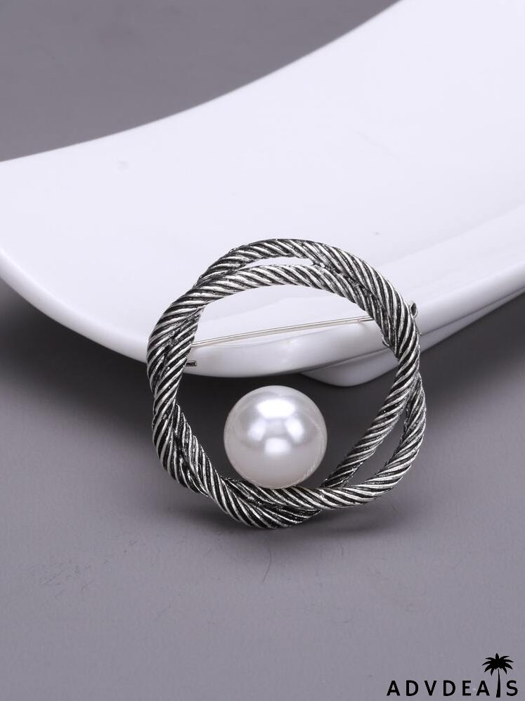 Faux Pearl Decor Brooch