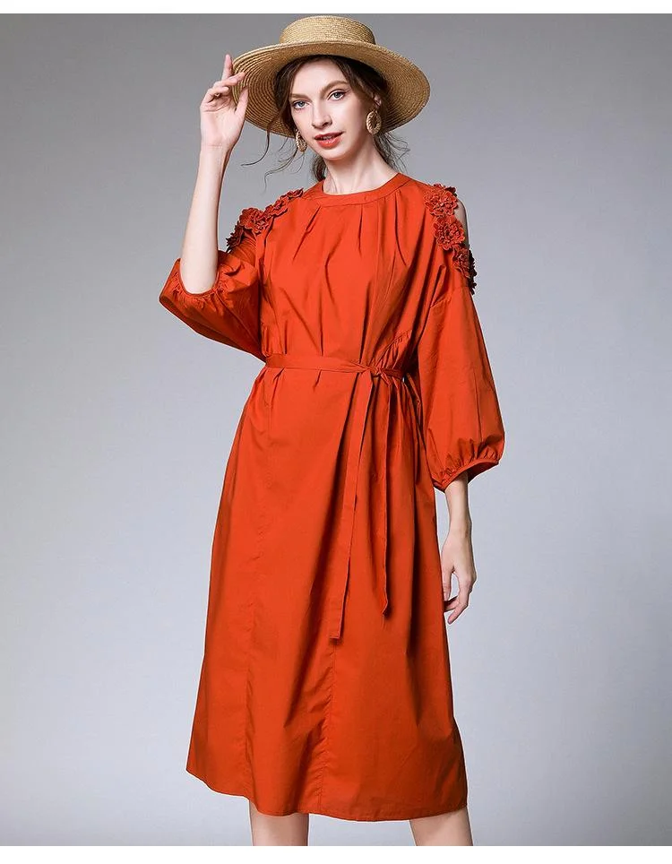 Women's new elegant strapless flower dress