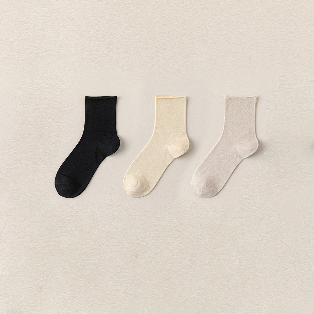 10% Mulberry Silk Women's Breathable Silk-Blend Socks 3-Pack For Home REAL SILK LIFE