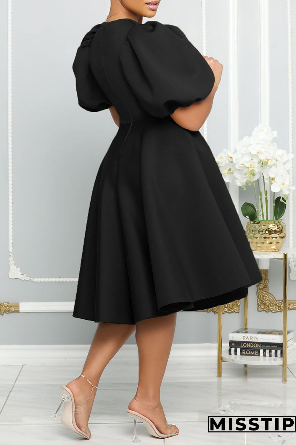 Blue Casual Solid Patchwork O Neck A Line Dresses