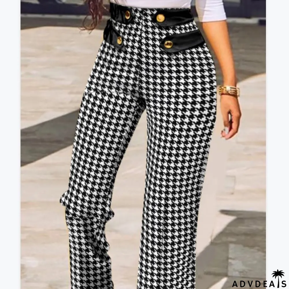 Women plaid print pant
